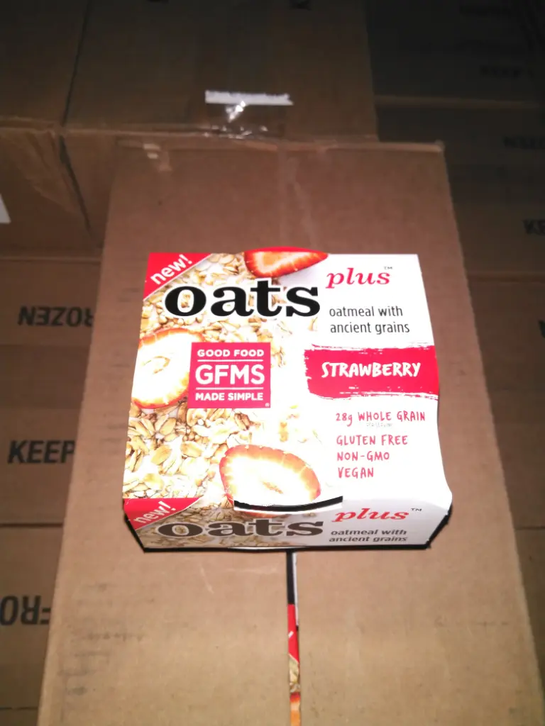 Oats plus, oatmeal w/ ancient grains, strawberry, gluten free, non GMO, vegan